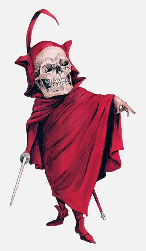 image of devil published 1898 skeleton sketches