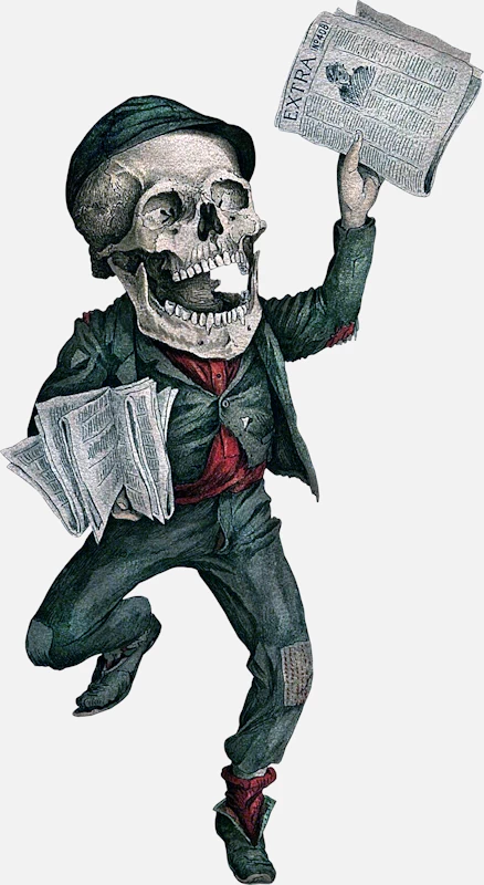 Newspaper Selling Skeleton