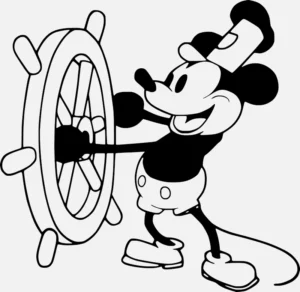 Happy Steering Steamboat Willie Mouse vector