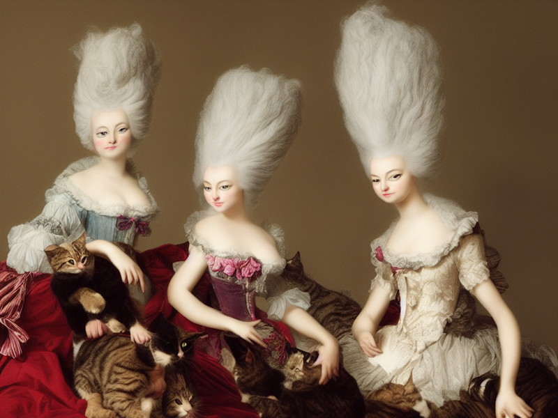 AI Art Cats In The Style Of Marie Antoinette 2022