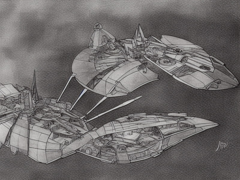 AI Art Da Vinci Spaceship Drawing 2022