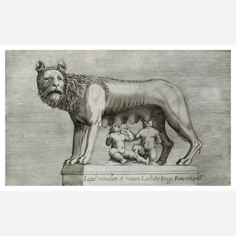 Sculpture of the Lupa Capitolina Nursing the Twin Romulus and Remus Poster