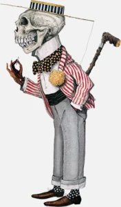 Skeleton Dressed in Fashionable Clothing