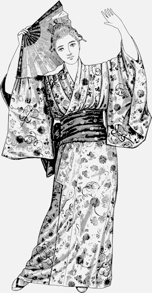 an image of a japanese kimono costume from masquerade and carnival: their customs and costumes 1892 19th century costumes