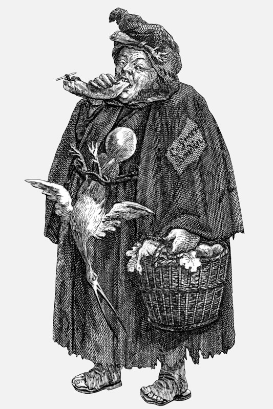 image of fat monk with basket of poultry jacob gole 1724 drunk monks