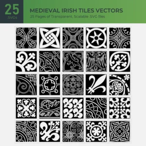 Medieval Irish Tiles Vectors Collection