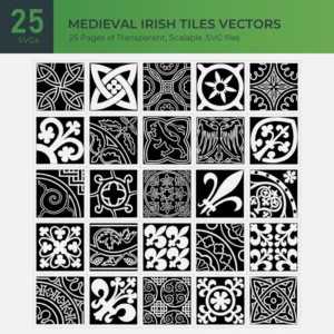 Medieval Irish Tiles Vectors Collection