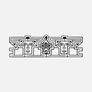 Geometric Two Face Horizontal Design Vector