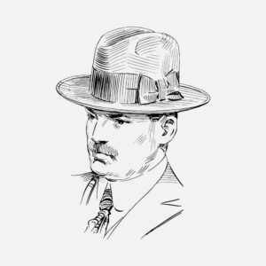 Portrait of a Man in Hat Vector