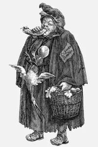Fat Monk with Basket of Poultry