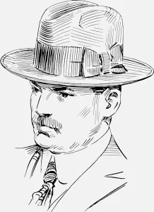 Portrait of a Man in Hat Vector
