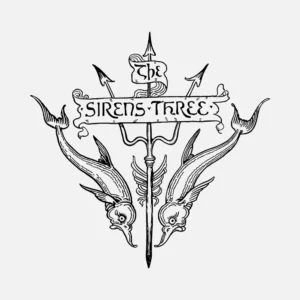 The Sirens Three Fish Trident Design Vector