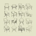 Midcentury Modern Furniture Vector