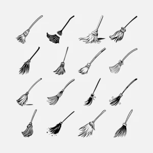 Witch Brooms Vector