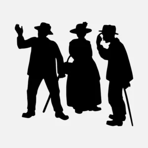 3 Figures Silhouettes Vector