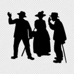 3 Figures Silhouettes Vector