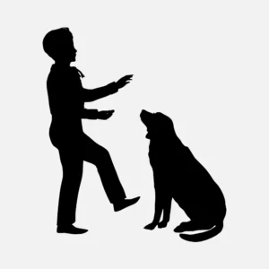Child and Dog Silhouette Vector