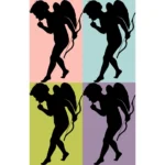 Cupid Silhouette Vector