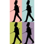 Gentleman Walking with a Cane Silhouette Vector