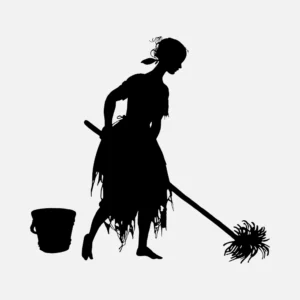 Girl Cleaning Vector