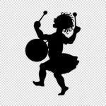 Girl Drummer Silhouette Vector