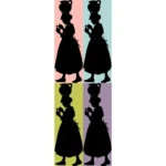 Girl Walking with Jug Silhouette Vector