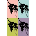 Grapes Silhouettes Vector