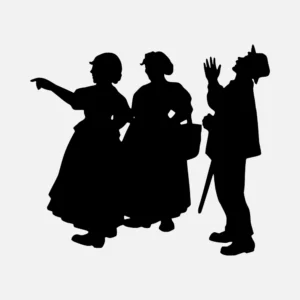 People Pointing Silhouette Vector