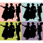 People Pointing Silhouette Vector