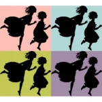 Running Girls Vector