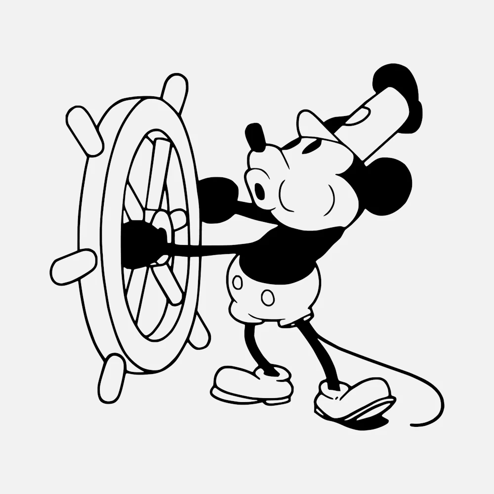 Whistling Steamboat Willie Mouse Vector
