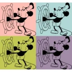 Whistling Steamboat Willie Mouse Vector