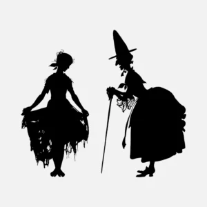 Witch and Girl Vector