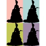 Woman from 1692 Silhouette Vector