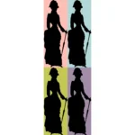 Woman from 1883 Silhouette Vector