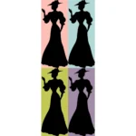 Woman from 1903 Silhouette Vector