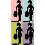 Woman from 1913 Silhouette Vector