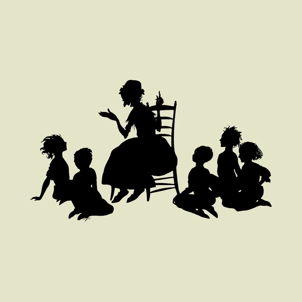 Woman Telling Story to Children Vector