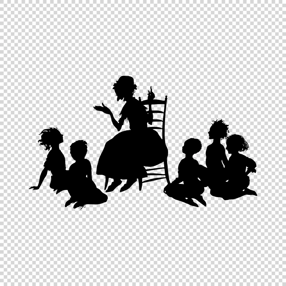 Woman Telling Story to Children Vector
