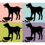 Barking Dog Silhouette Vector