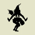 Children Leapfrogging Silhouette Vector