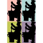 Churning Silhouette Vector