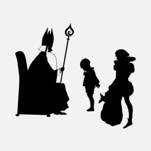 King and Child Silhouettes Vector