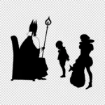 King and Child Silhouettes Vector