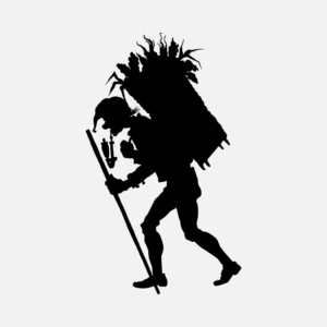 Man Carrying Plants Silhouette Vector