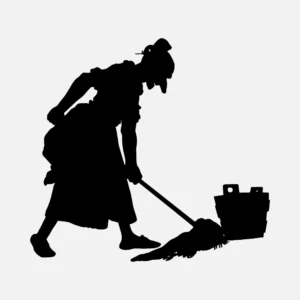 Mopping Silhouette Vector