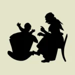 Rocking Baby Silhouettes Vector