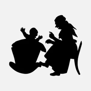Rocking Baby Silhouettes Vector