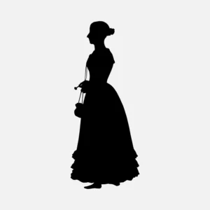 Woman in Long Dress Silhouette Vector