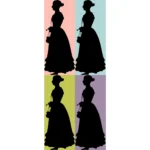 Woman in Long Dress Silhouette Vector